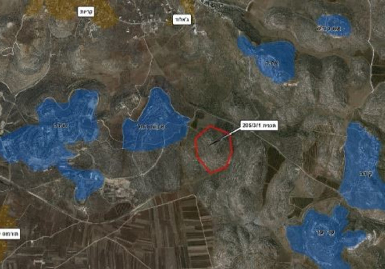 מפת התוכנית להקמת התנחלות חדשה למפוני עמונה