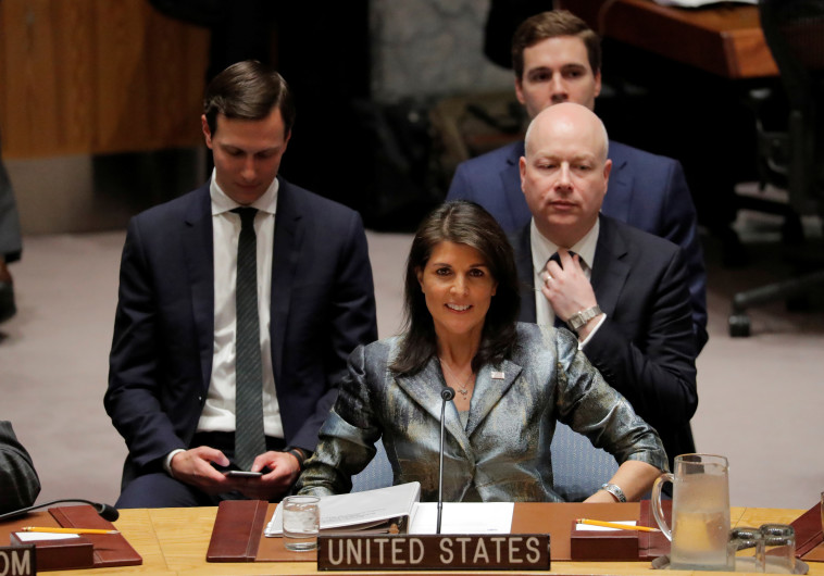 ניקי היילי במועצת הביטחון. צילום: רויטרס