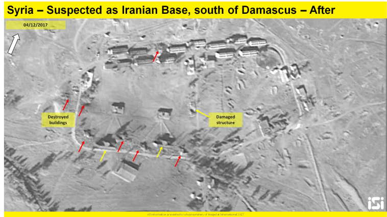 הבסיס המופצץ בסוריה. צילום: ImageSat International: