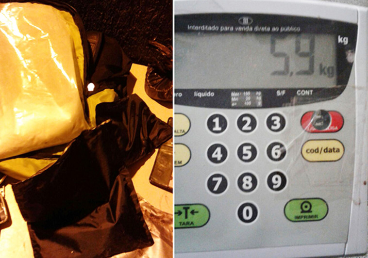 כמעט 6 קילו קוקאין. צילום מסך: Correio de Corumba