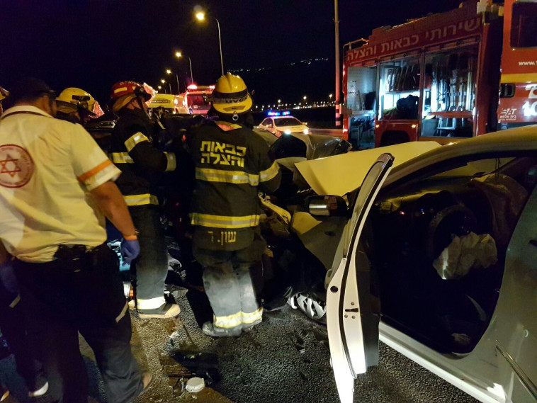 זירת התאונה. צילום: אלון קוצ'י, תיעוד מבצעי מד&quot;א