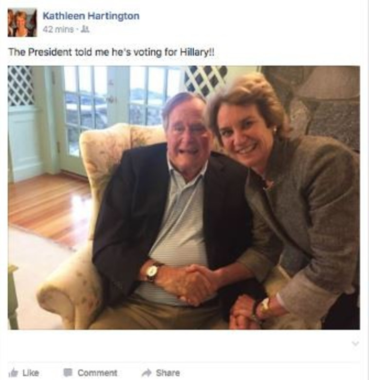 הפוסט של קנדי טאונסנד על הצבעתו של בוש האב. צילום מסך