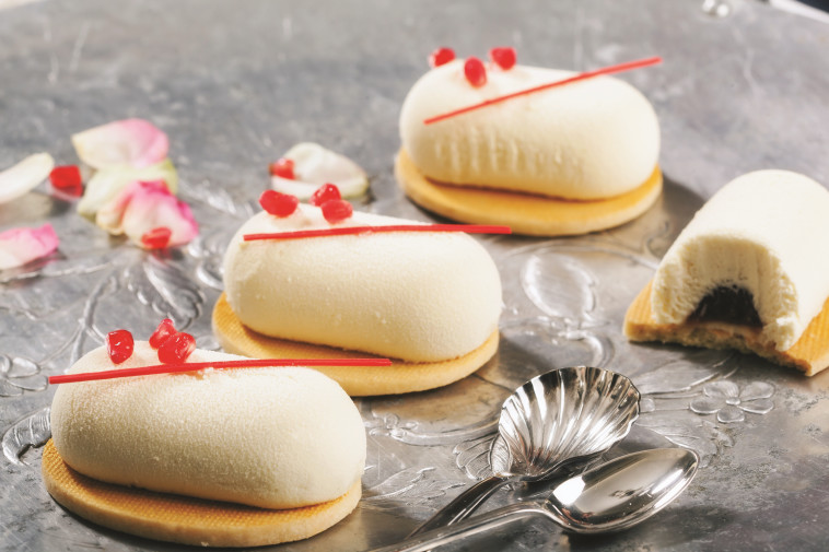 מוס שוקולד לבן וג'לי רימונים. צילום: גדי אוהד, סגנון וכלים: קרן אולמר