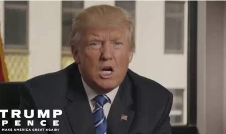 טראמפ בנאום מצולם לתומכיו בירושלים. צילום: טוויטר