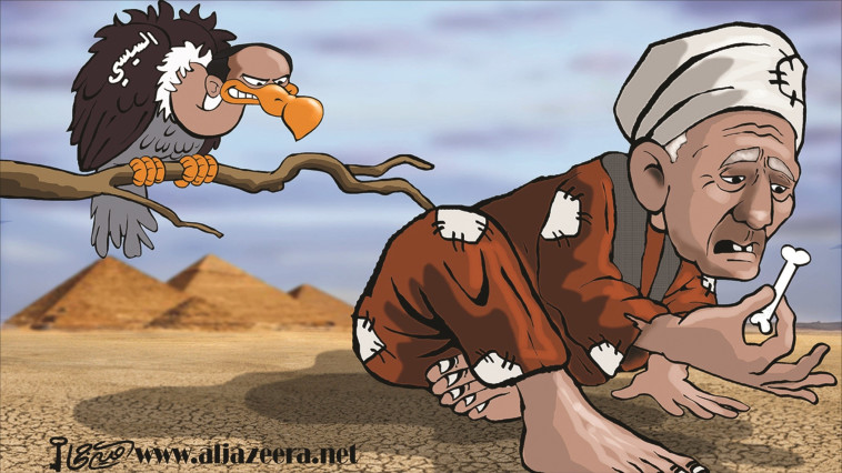 א-סיסי מחכה לטרוף את המצרי, קריקטורה באל-ג'זירה