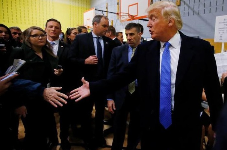 טראמפ מגיע להצביע בניו יורק, היום. צילום: רויטרס