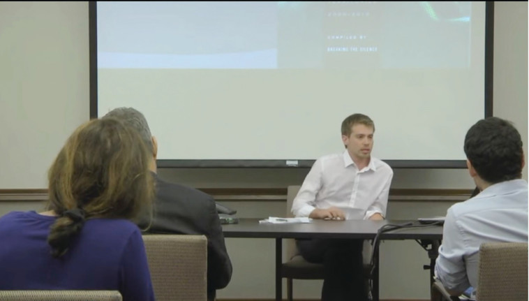 אבנר גבריהו, מבכירי 'שוברים שתיקה' נואם באוניברסיטה