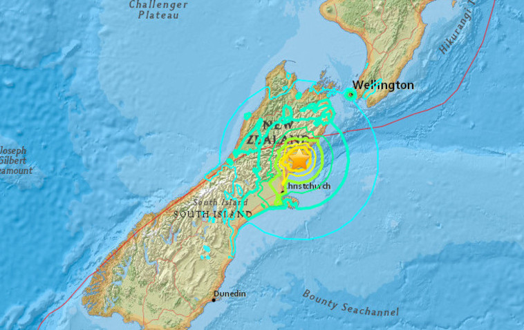 אזור רעידת האדמה. צילום: אתר המכון הגיאולוגי של ארה