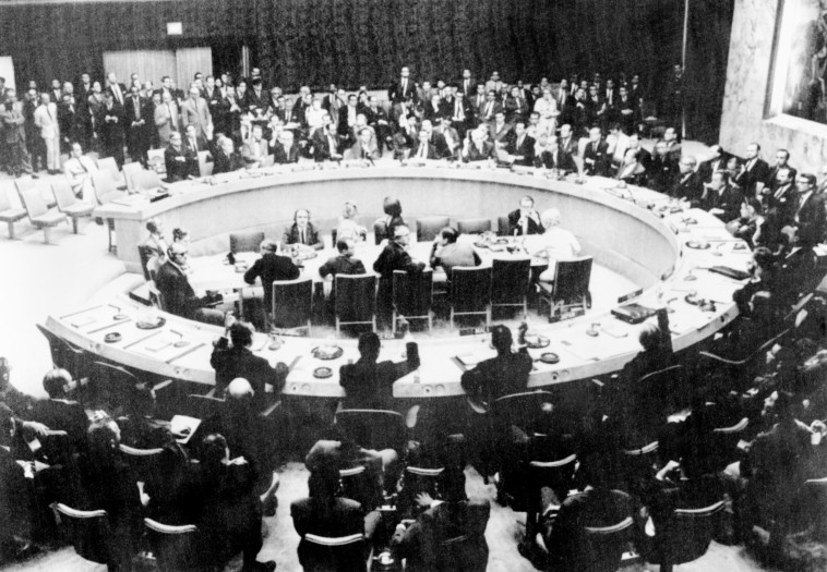 מועצת הביטחון של האו&quot;ם בזמן מלחמת ששת הימים, 1967. צילום: AFP
