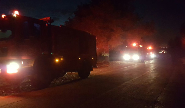 כוחות ההצלה בדרך למשגב, היום. צילום: דודו סחייני