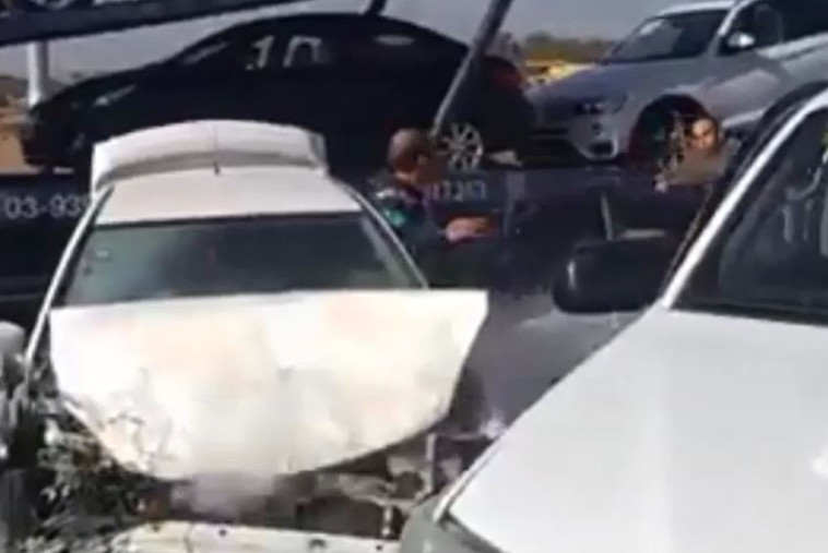 מעצר הנהג המתפרע. צילום מסך