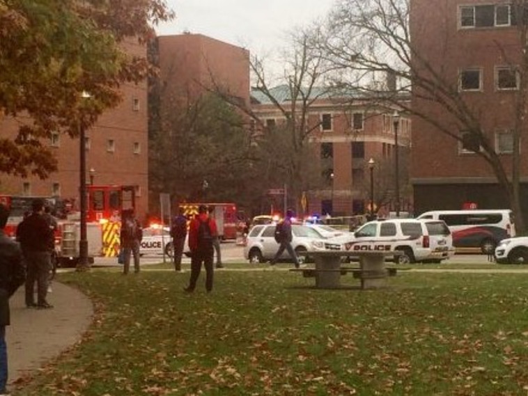 כוחות משטרה באוניברסיטת אוהיו. צילום: טוויטר