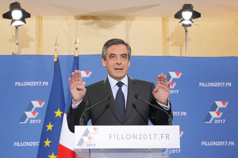 פרנסואה פיון, לאחר הניצחון בפריימריז. צילום: רויטרס