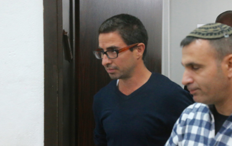 אלון קסטיאל בהארכת מעצרו בביהמ&quot;ש, הבוקר. צילום: אבשלום ששוני