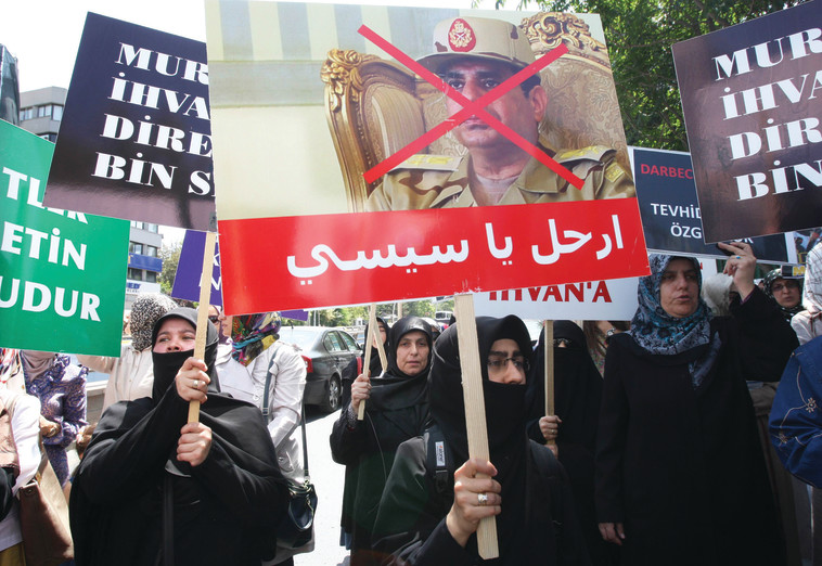 הפגנה נגד א-סיסי. צילום: ADEM ALTAN, AFP