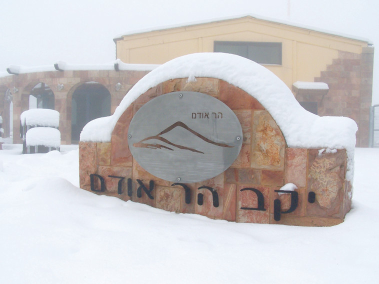 יקב הר אודם מכוסה בשלג. צילום: יח&quot;צ