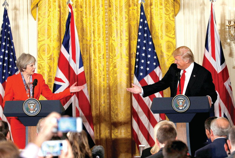דונלד טראמפ ותרזה מיי. צילום: רויטרס