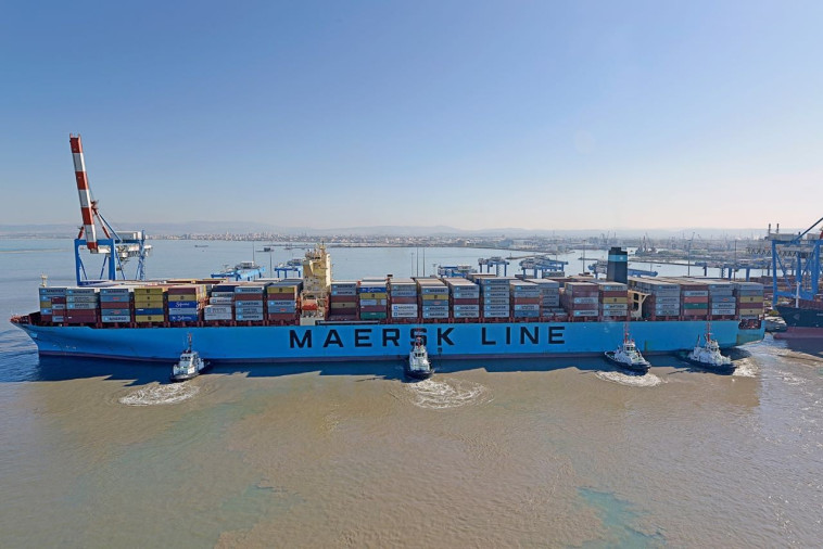 האונייה Maersk Elba בנמל חיפה. צילום: ורהפטיג ונציאן