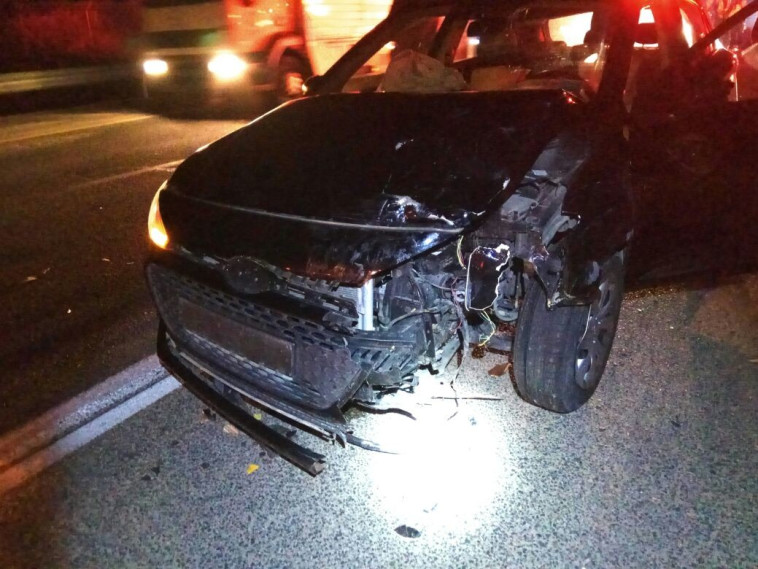 הרכב הפוגע סמוך לכפר חב&quot;ד. צילום: תיעוד מבצעי מד&quot;א