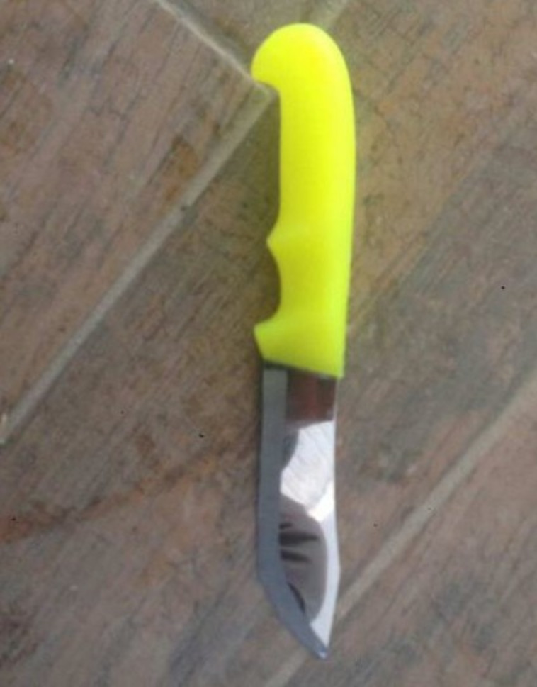 הסכין שנתפס בידי הכוח. צילום: דוברות המשטרה