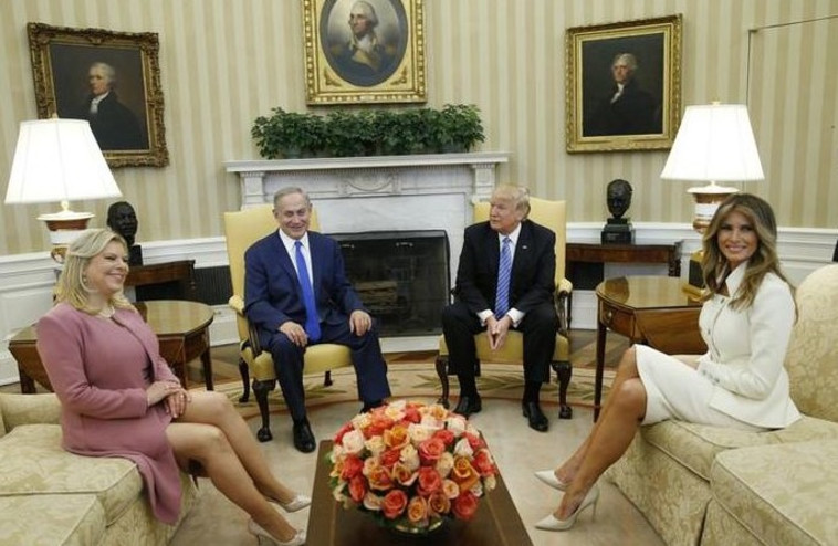 מחשבים מסלול מחדש. בני הזוג טראמפ ונתניהו בבית הלבן. צילום: רויטרס