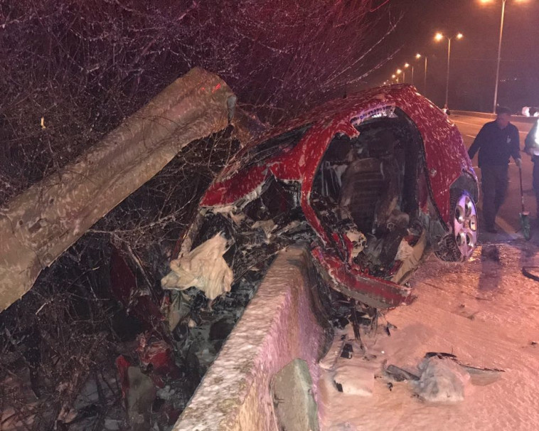 התאונה בצומת בלפוריה. צילום: דוברות המשטרה