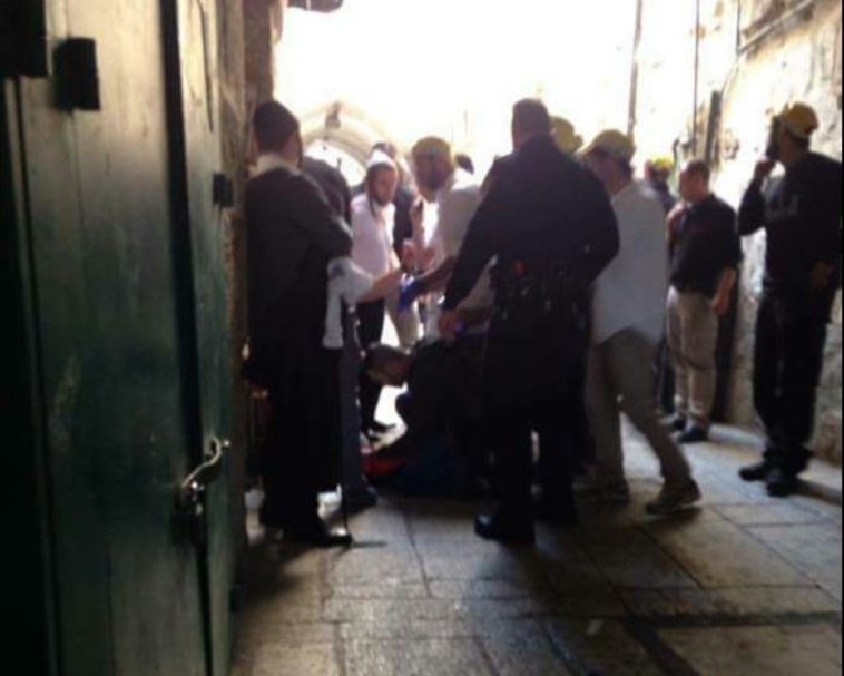 זירת פיגוע הדקירה.