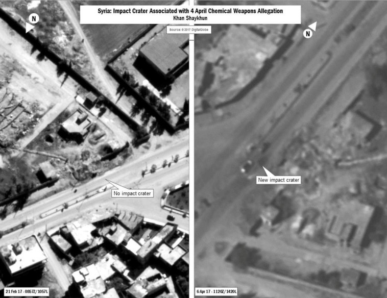 התקיפה האמריקאית של בסיס חיל האוויר הסורי שבוצעה באמצעות טילי טומהוק, צילום: רויטרס