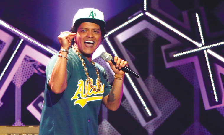 ברונו מארס. בלנקו זכה בפרס הגראמי על הפקת אלבום לזמר. צילום: רויטרס