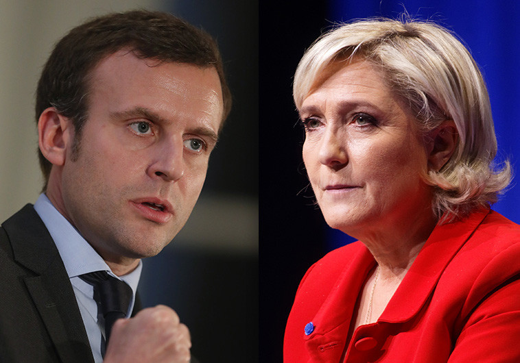 עמנואל מקרון, מרין לה פן. צילום: גטי אימג'ז