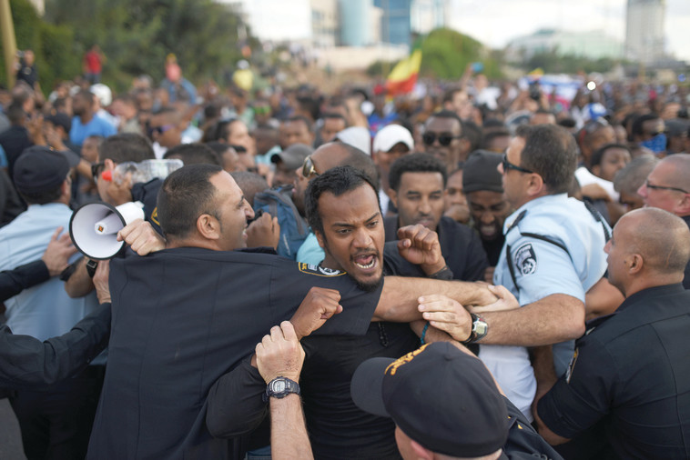 מחאת יוצאי אתיופיה. צילום: בן קלמר