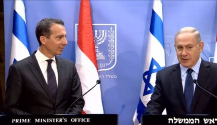 ראש הממשלה נתניהו והקנצלר האוסטרי, צילום: לע&quot;מ