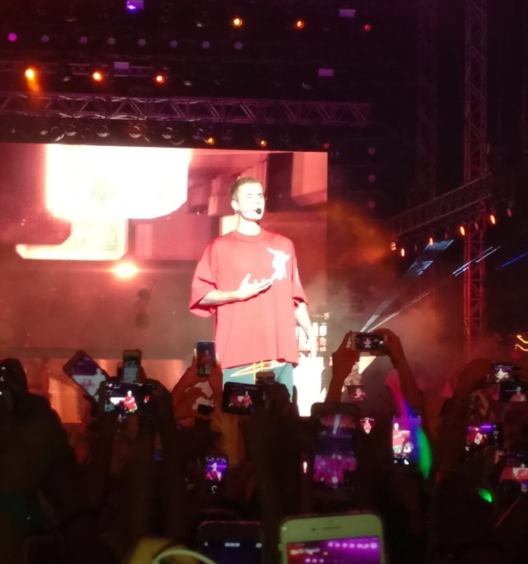 ג'סטין ביבר הערב בפארק הירקון. צילום: נעם גרינר