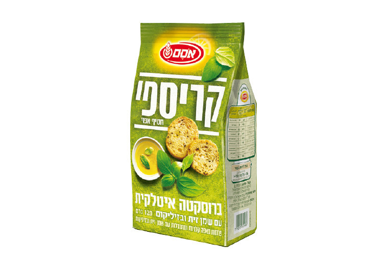 ברוסקטות אפויות של אסם מסדרת &quot;קריספי&quot; , צילום: סטודיו אסם