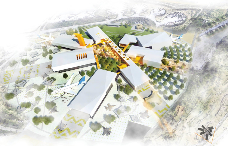 הדמיית מוזיאון חיל  האוויר החדש. צילום: 'שוורץ בסנוסוף אדריכלים'