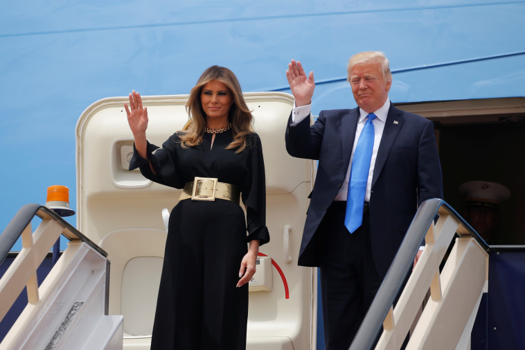 דונלד טראמפ נוחת במזרח התיכון. צילום: רויטרס