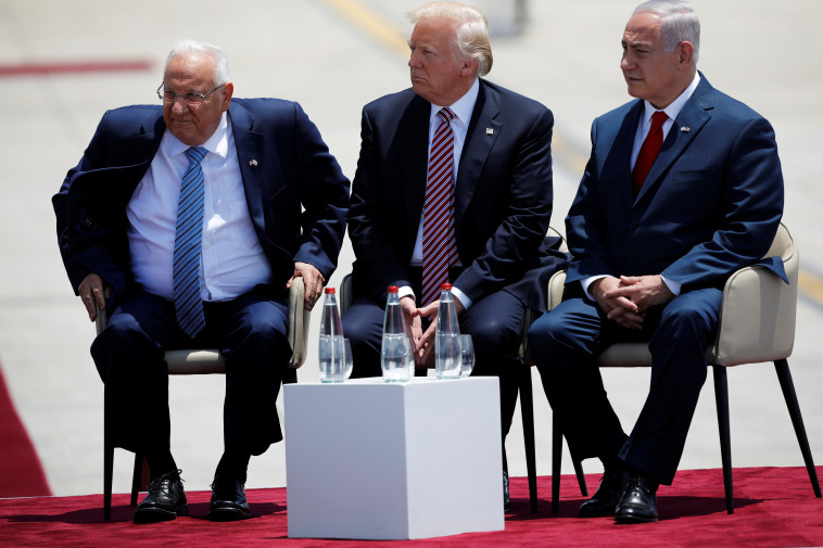 דונלד טראמפ, בנימין נתניהו ורובי ריבלין. צילום: רויטרס