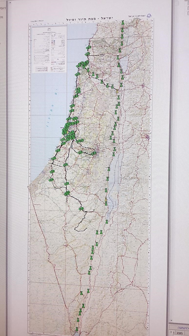 מפת גלאי הרכבת. צילום: EQI ורשף ביטחון
