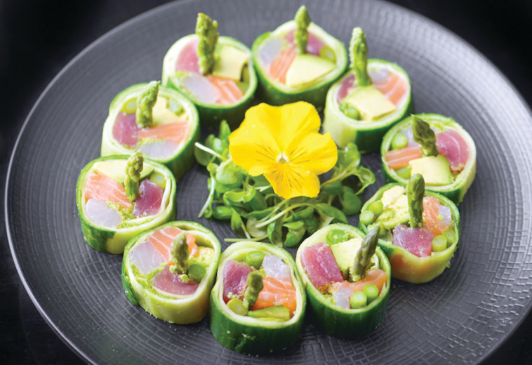 רול סשימי ב&quot;סיטארה&quot;. צילום: גליה אבירם