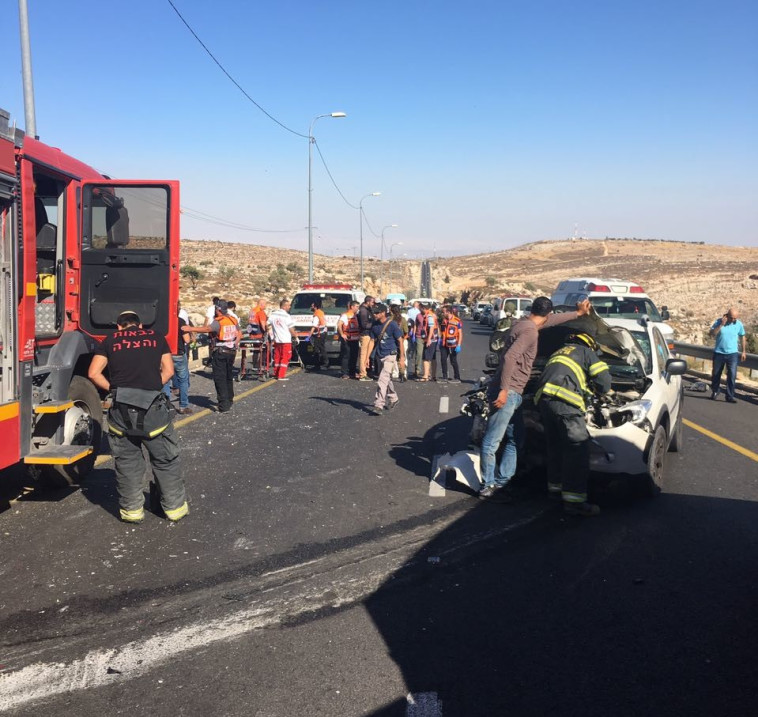 הרכב הישראלי שהיה מעורב בתאונה. צילום: תיעוד מבצעי מד&quot;א