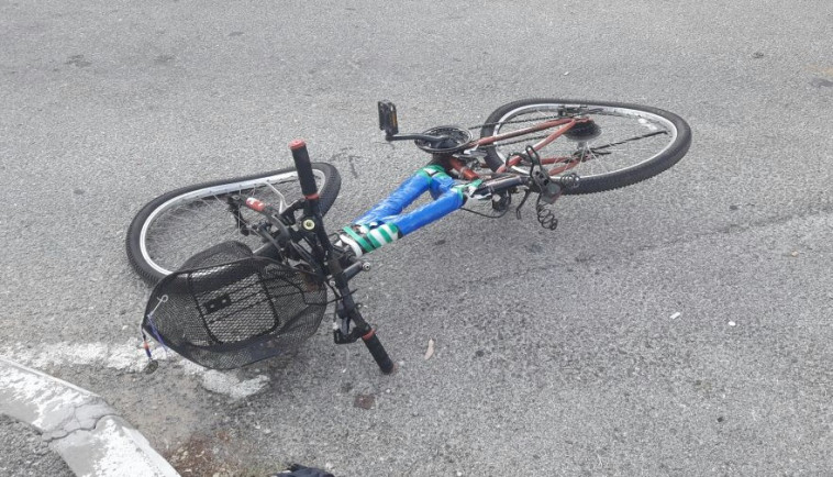 האופניים שרכב עליהן הגבר שנהרג בחיפה. צילום: דוברות איחוד הצלה