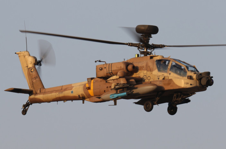 מסוק אפאצ'י. כלי הטיס התרסק לאחר שהצוות דיווח על תקלה. צילום: עופר זידון, פלאש 90