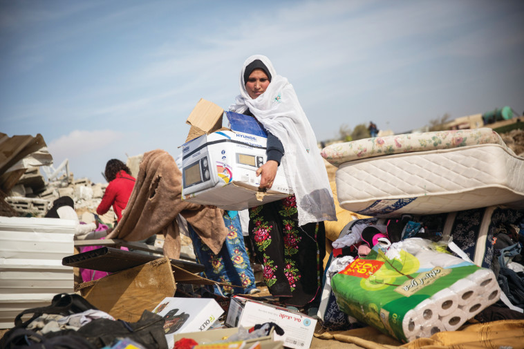 הפינוי באום אל חיראן,ינואר 2017. צילום: הדס פרוש, פלאש 90