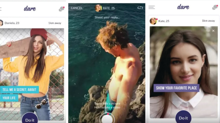 אפליקציית Dare. להכיר בעזרת משימות מאתגרות. צילום מסך