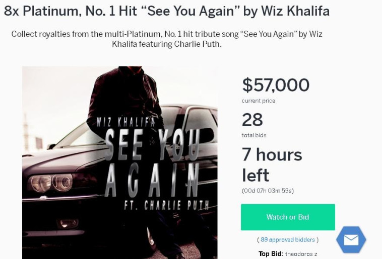 מכירה פומבית לזכויות לשיר See you again