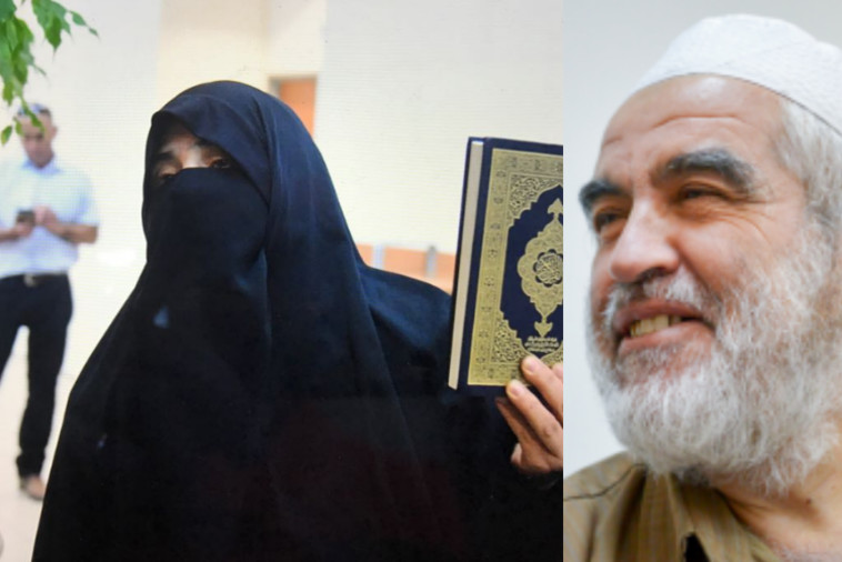 השייח סלאח ואשתו בבית המשפט. צילום: אבשלום ששוני