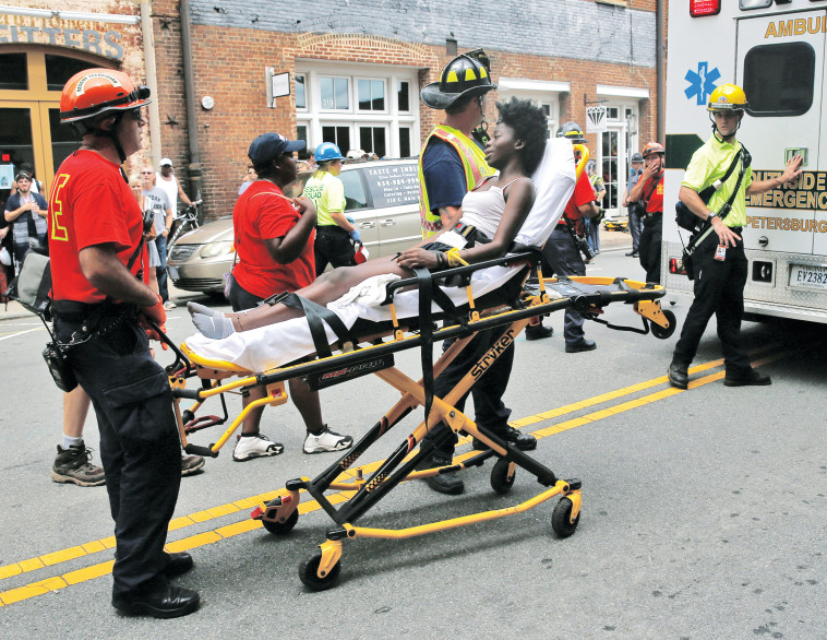 זירת הדריסה בשרלוטסוויל. קבוצת אנטיפה בלטה באירועים. צילום: רויטרס