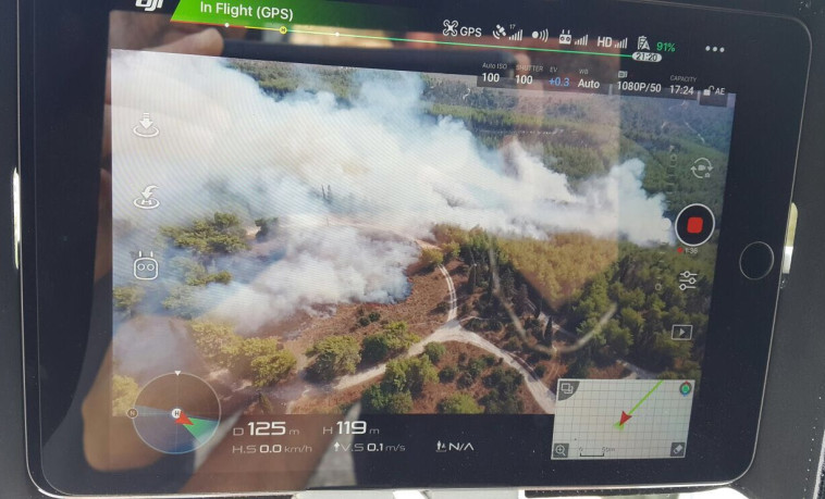 שריפה ברמות מנשה, צילום מהאוויר