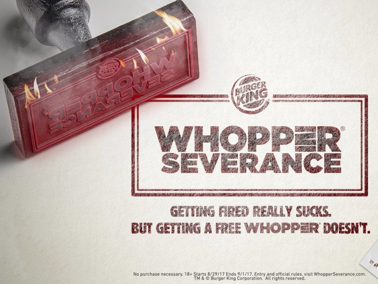 המבוגר חינם למפוטרים. דרך: ברגר קינג/פייסבוק