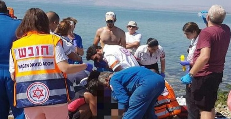 זירת הטביעה בכנרת. צילום: תיעוד מבצעי מד&quot;א